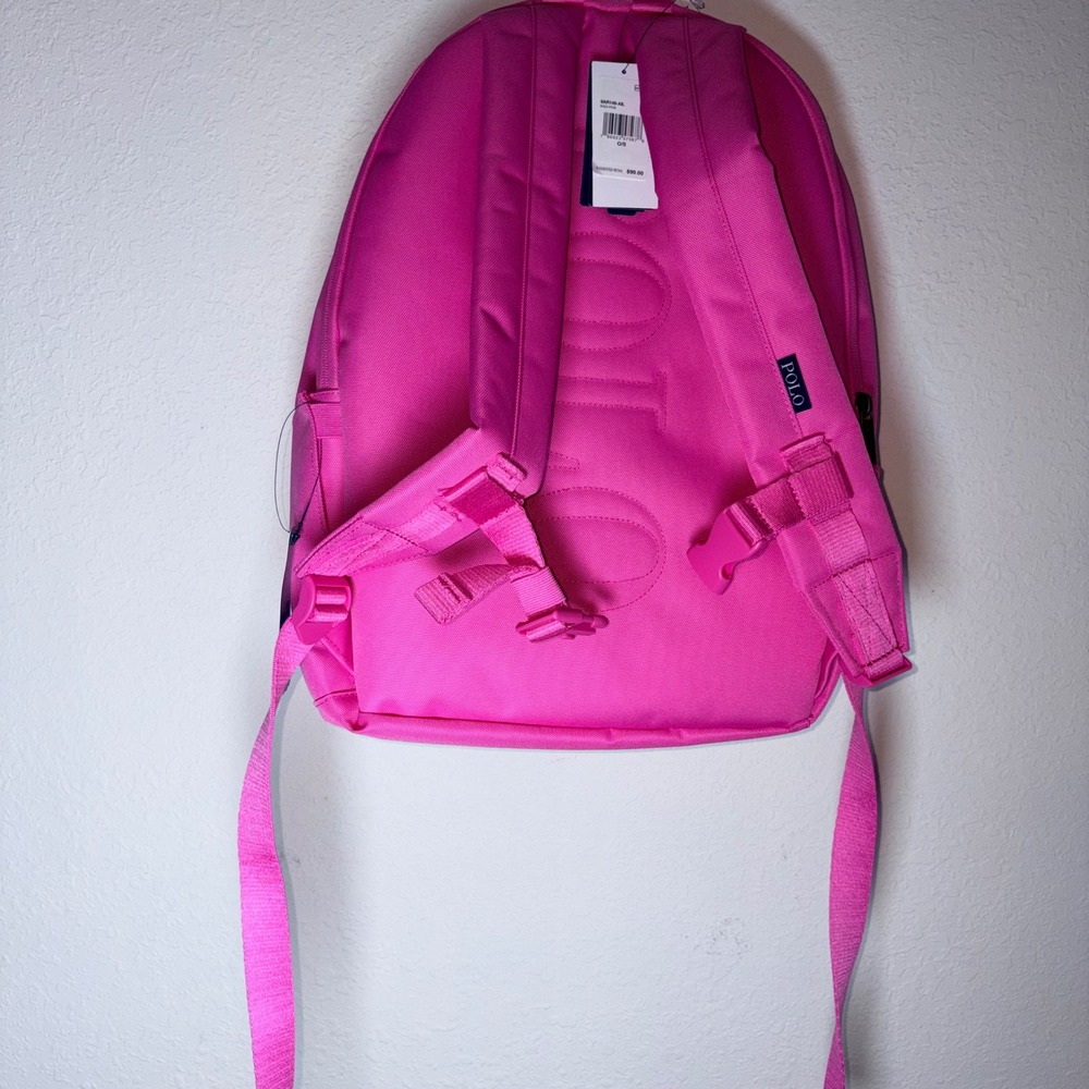 Polo Ralph Lauren Backpack OS Baja Pink New Embroidered Polo Bear 9AR149-AIL - Picture 13 of 15